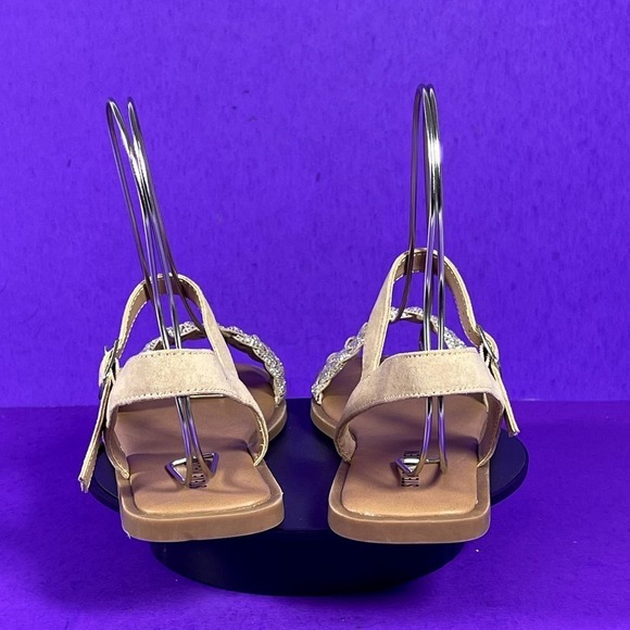 Steve Madden Girls Jnoahh Rhinestone Strappy Sandals Sparkle Open Toe Brown 4 - Picture 4 of 8